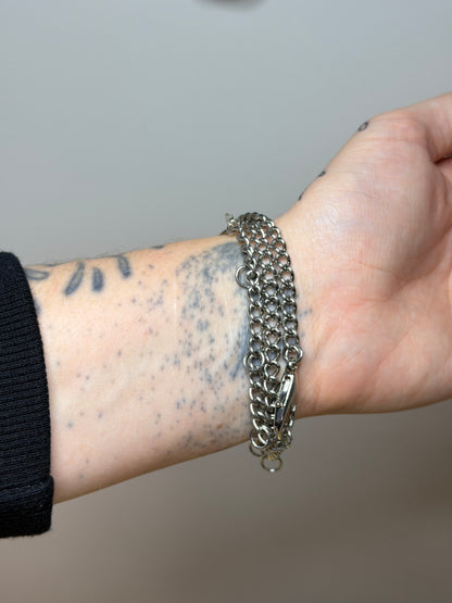 Labradorite Bracelet. Silver and Steel